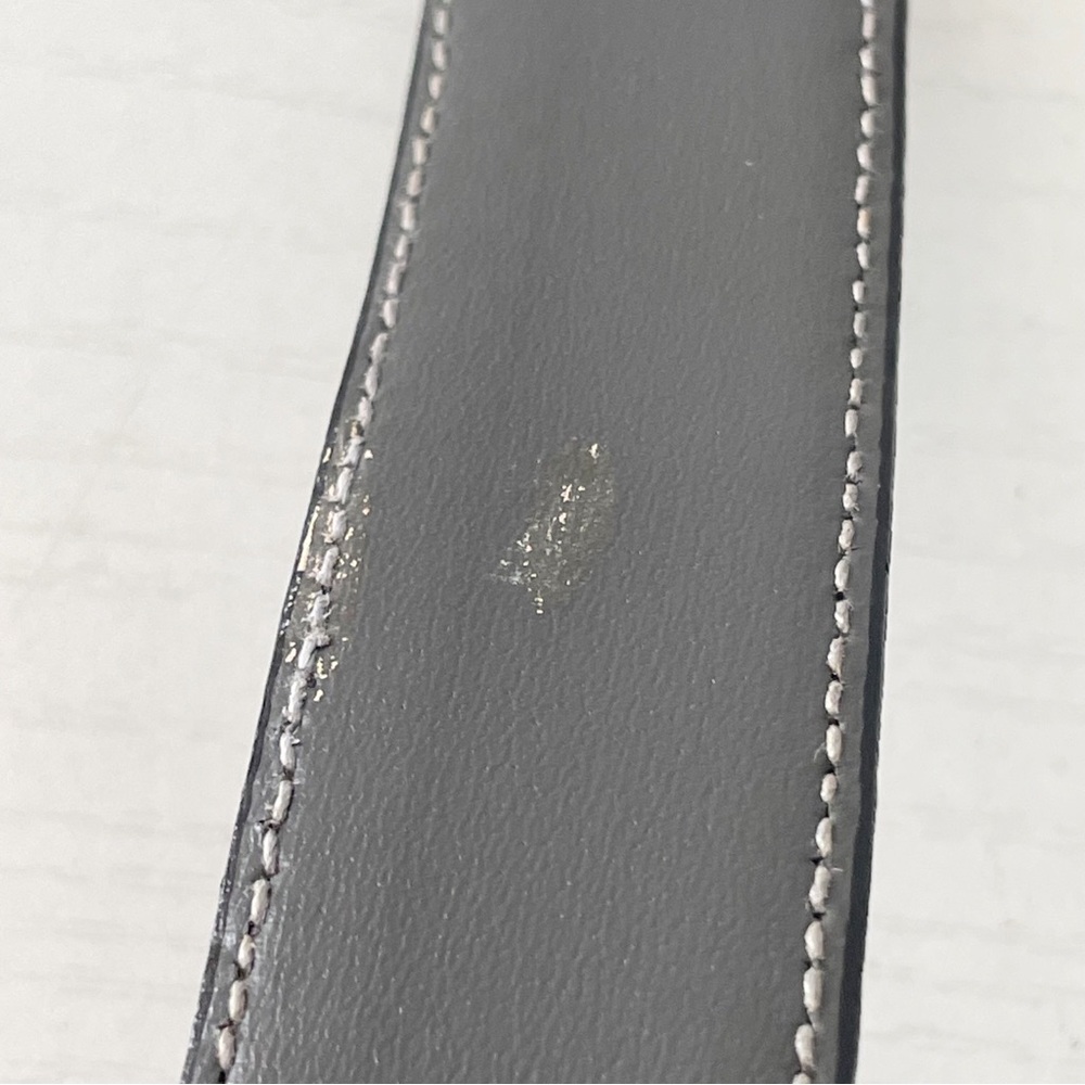 Gucci gray leather gold buckle vintage minimal belt rare small - Picture 8 of 10
